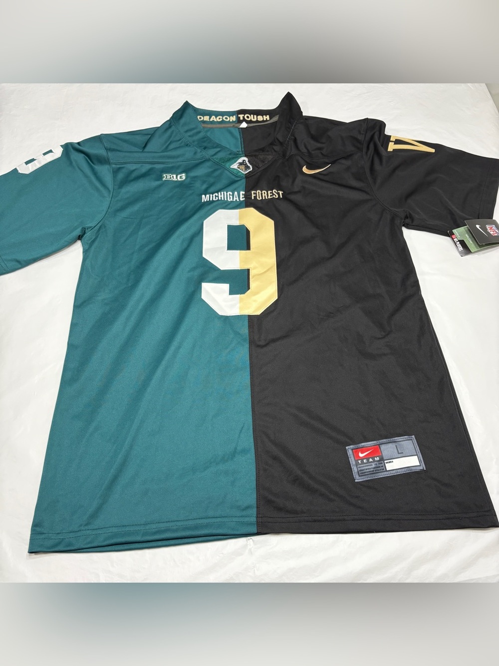 Kenneth Walker III #9 NCAA Michigan State Wake Forest Split Jersey Men's Large